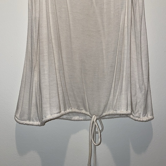 White Tank Top with Lace Trimmed Straps - Picture 3 of 7